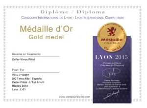 Celler Piñol consigue dos medallas en el Concours International de Lyon