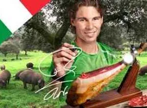 Los Jamones Ibéricos de España con Nadal en Roma