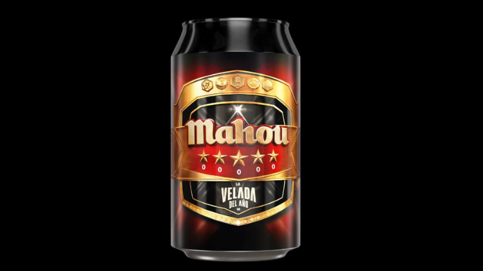 Lata edición especial de Mahou Cinco Estrellas creada para La Velada del Año VI, una promoción que permite participar en el sorteo de entradas y experiencias exclusivas relacionadas con el evento.