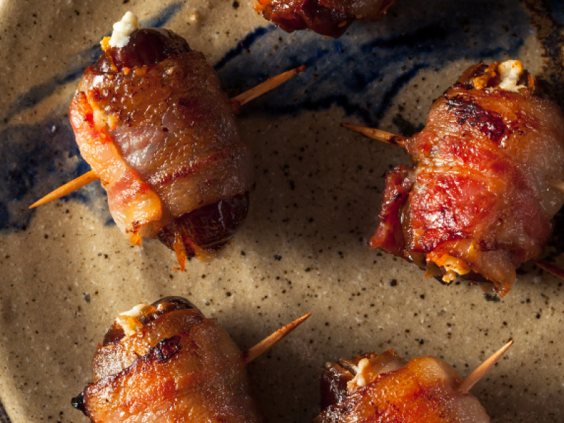 dátiles con panceta para Navidad