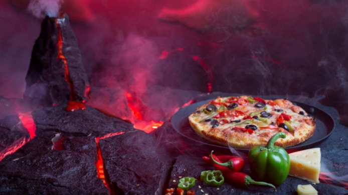 Pizza volcánica