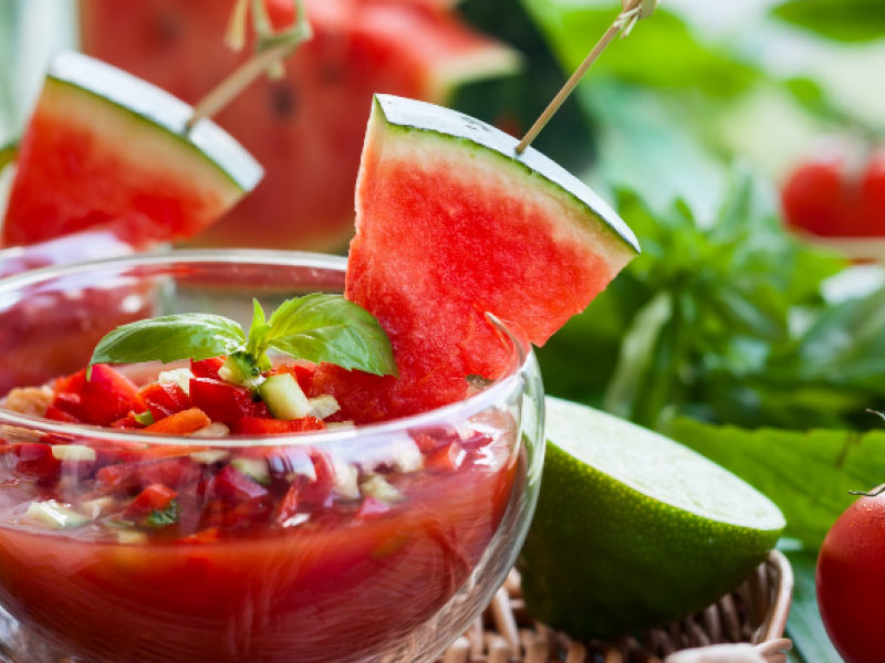 sopa fria sandía
