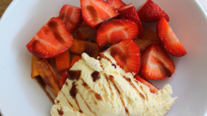 Fresas con helado