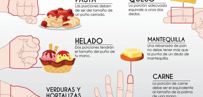 Las porciones que deberías comer están en tus manos Las porciones que deberías comer están en tus manos
