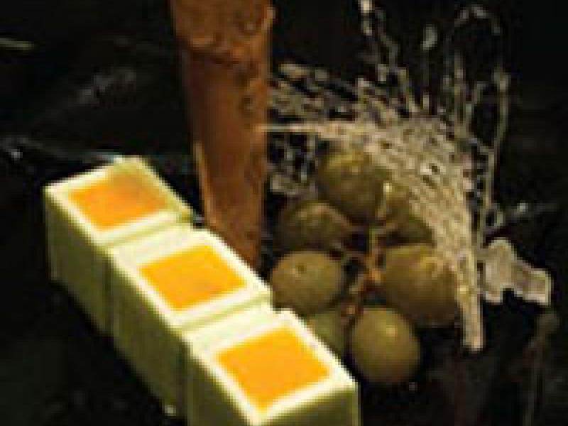 Receta de postre Semifrío con pera al vino tinto