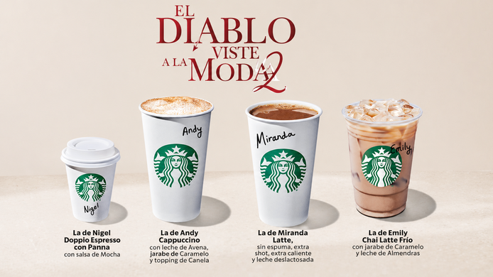 Bebidas de Starbucks inspiradas en El Diablo Viste de Prada 2