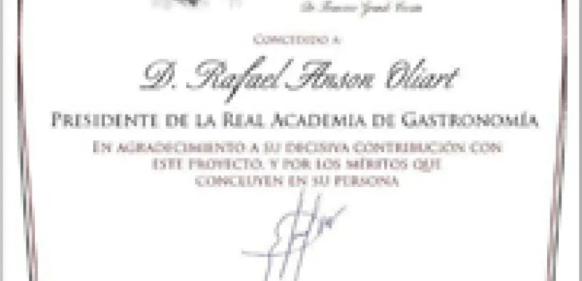 Premio “Grande Covián” a Rafael Ansón, presidente de la Real Academia de Gastronomía Premio “Grande Covián” a Rafael Ansón, presidente de la Real Academia de Gastronomía
