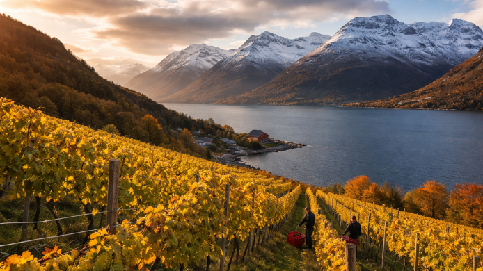 Paisaje con viñedos