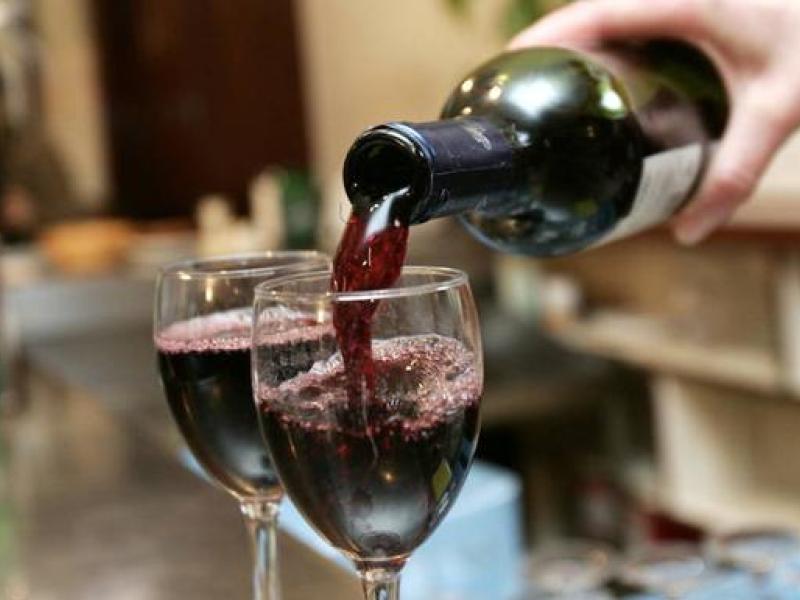 Vino, copa de vino, botella 