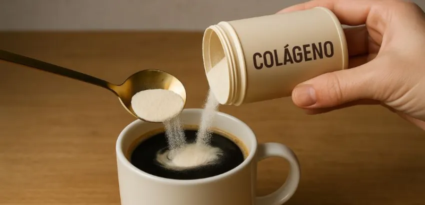 Café con Colágeno taza de café con colágeno