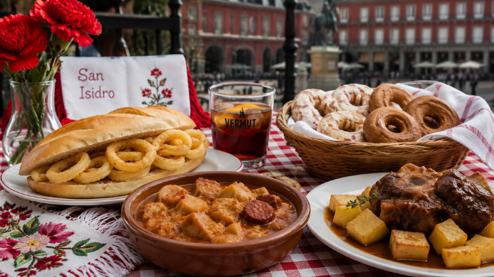 Recetas de San Isidro con platos típicos de Madrid como bocadillo de calamares, callos, rosquillas y vermú
