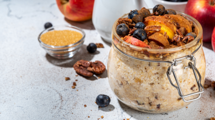 Overnight oats de manzana y canela