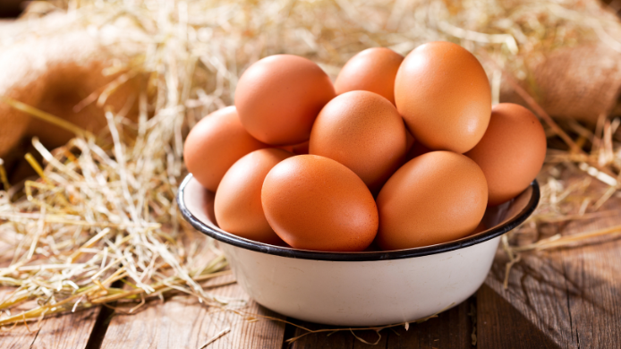 cesta de huevos