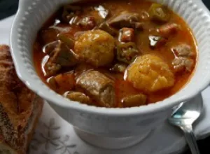 Recetas de la cocina regional santiaguera: QUIMBOMBÓ CON BOLAS DE PLÁTANO