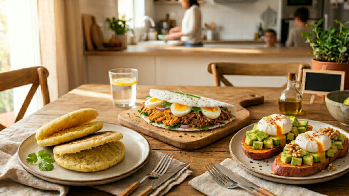 tres alternativas al pan: harina de maíz (sin gluten y saciante), tapioca (de la raíz de mandioca, aporta hierro y calcio) y tostadas de boniato (naturales y dulces, aportan potasio y betacarotenos).
