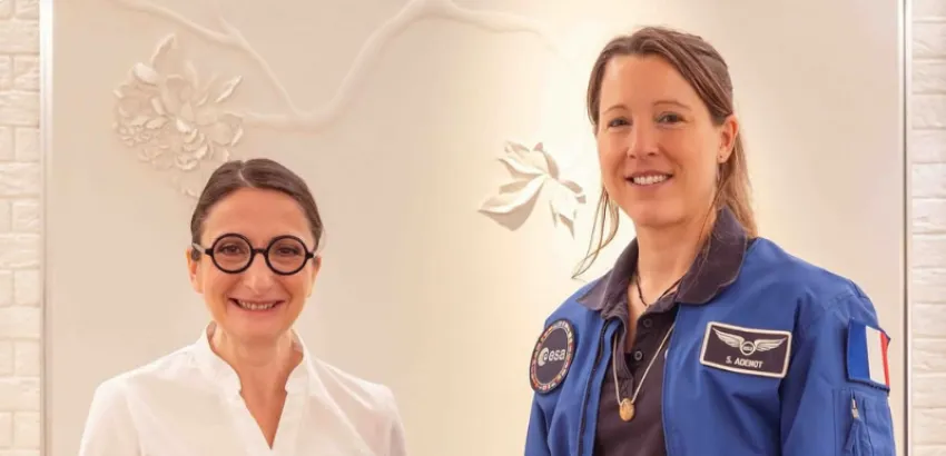 La cocinera Anne-Sophie Pic y la astronauta Sophie Adenot La cocinera Anne-Sophie Pic y la astronauta Sophie Adenot