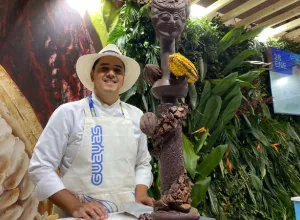 escultura de chocolate