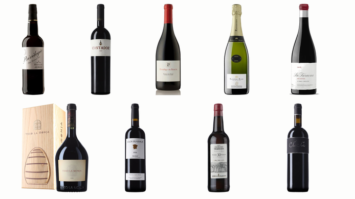 Selección de los nueve vinos que han alcanzado los 100 puntos en la Guía Vinos Gourmets 2027.