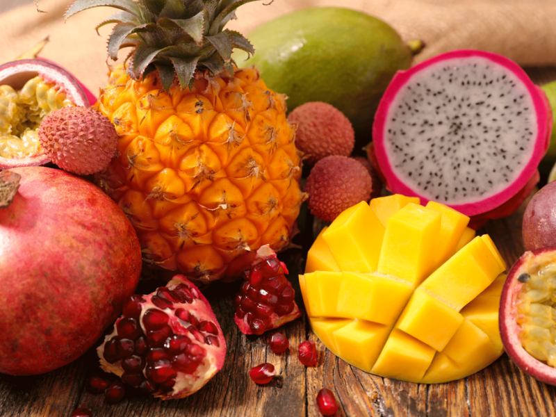 Alimentos de ida y vuelta-frutas-tropicales