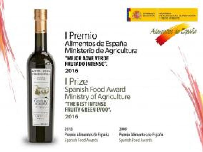 Premio Alimentos de España para el AOVE Reserva Familiar Picual Castillo de Canena