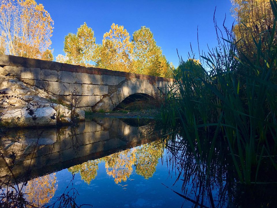 Puente de piedra sobre el Adaja