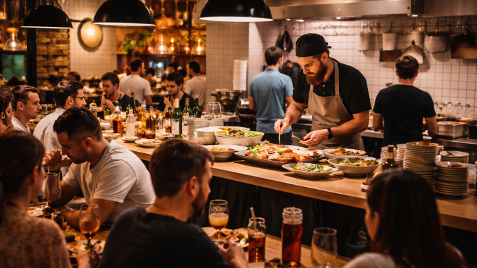 Cocina efímera: Chef cocinando en un pop-up