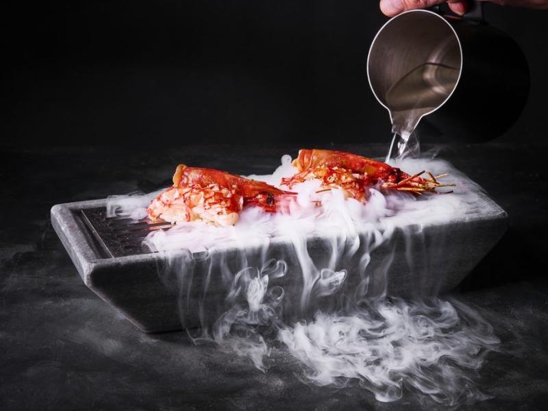 Foto: nigiri de carabinero (parte del menú)