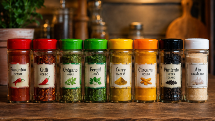 Guía visual, ¿qué significa las tapas de las especias?