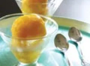 Sorbetes nieve en la copa