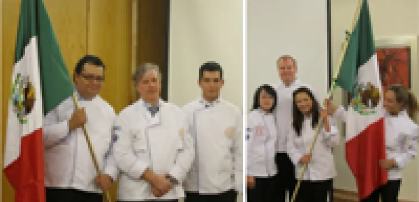 Abanderan a equipos mexicanos que representarán al país azteca en El Boucoused’Or y en la Coupe du Monde de la Pâtisserie Abanderan a equipos mexicanos que representarán al país azteca en El Boucoused’Or y en la Coupe du Monde de la Pâtisserie