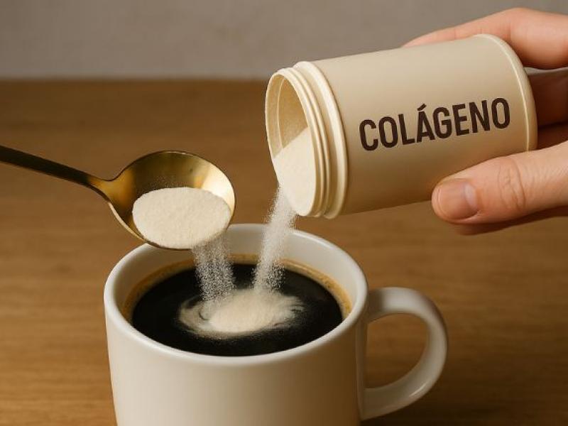 taza de café con colágeno