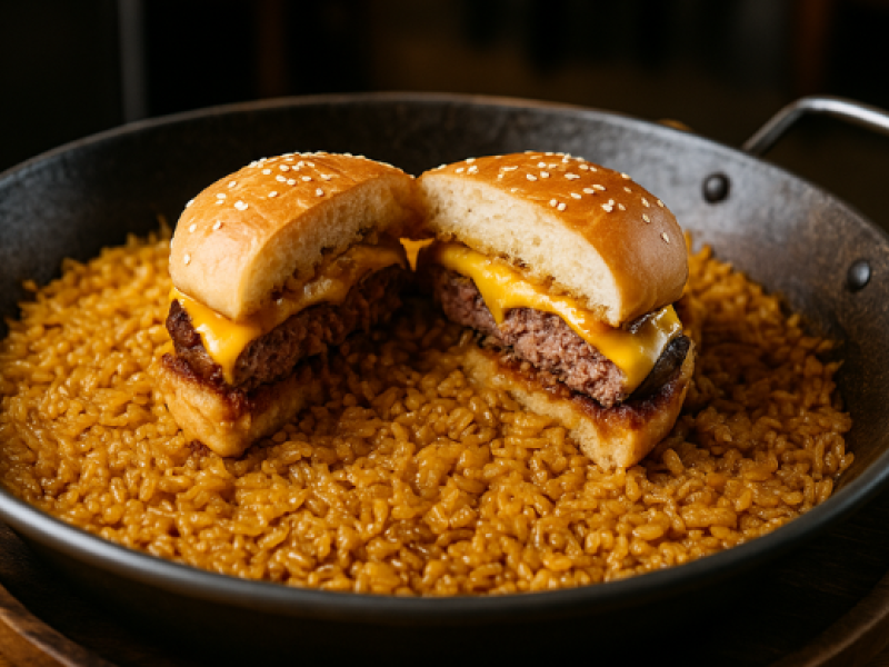 Arroz de hamburguesa: el plato viral que divide las redes
