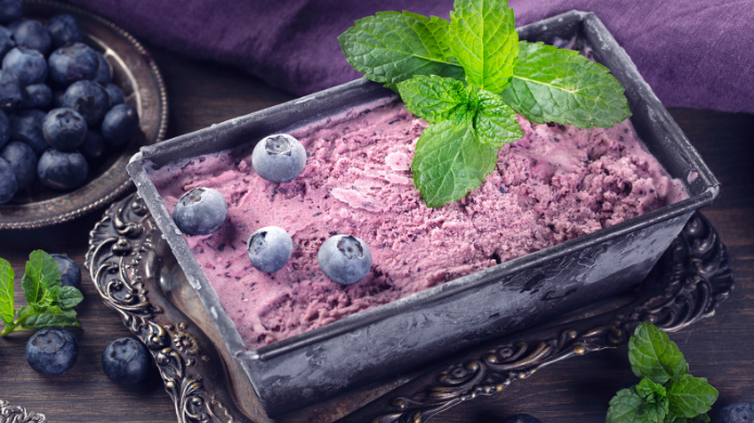Helado de arándanos