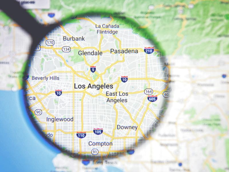 mapa ciudad Los Ángeles California