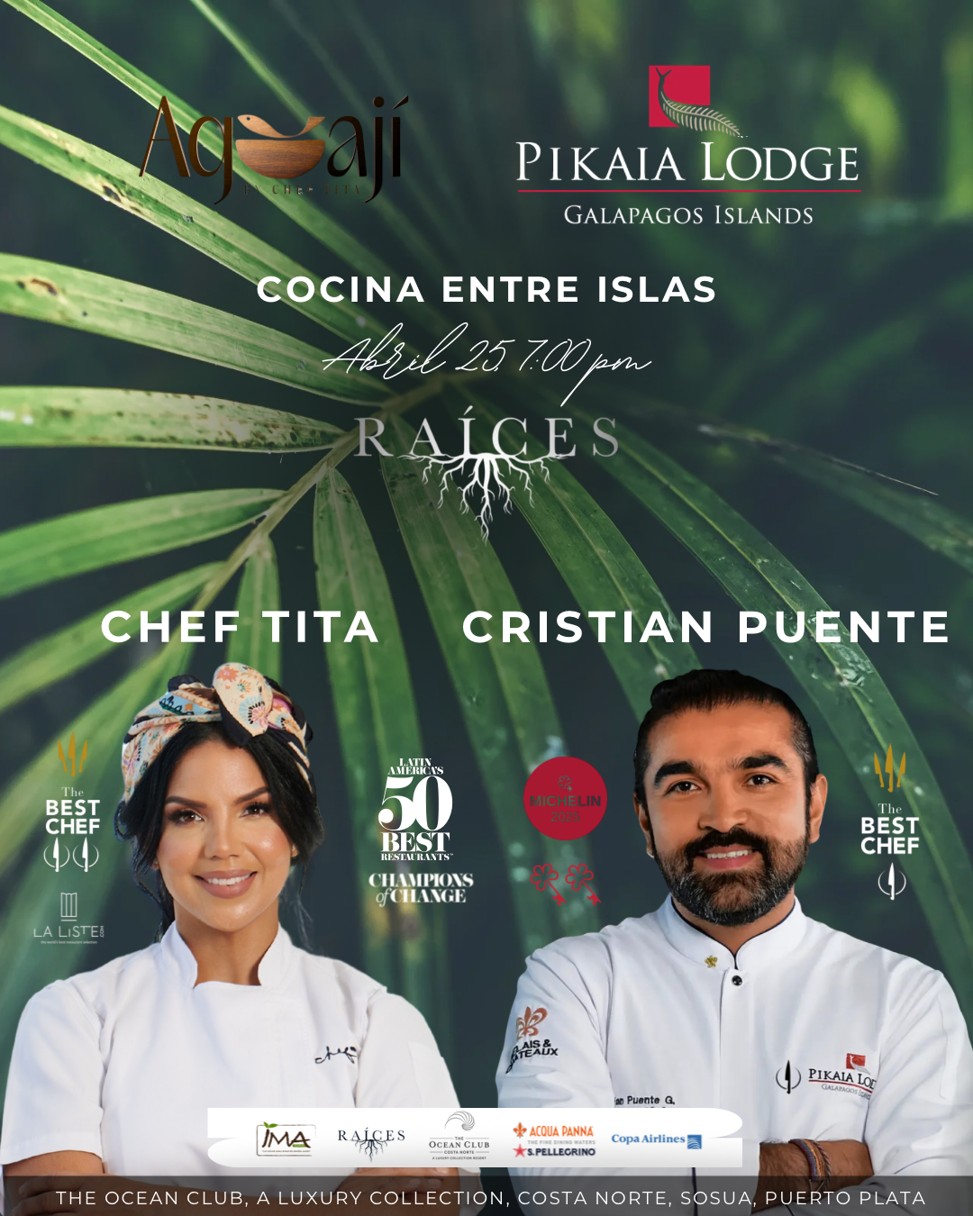 Chef Tita y Cristian Puente en Puerto Plata 25 de abril