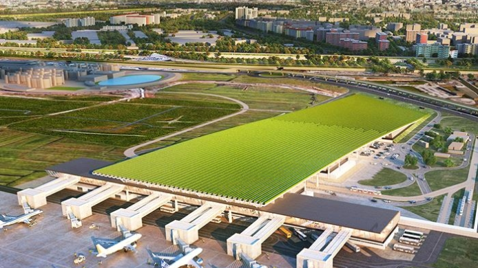 viñedo en la azotea del aeropuerto de Florencia