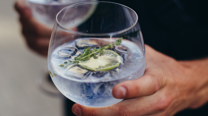 Gin tonic cubos de hielo