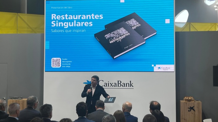 Presentación libro restaurantes singulares CaixaBank en alimentaría barcelona