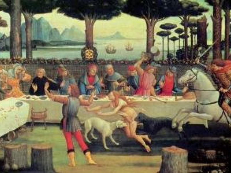  Con Bocaccio de banquete y sobremesa