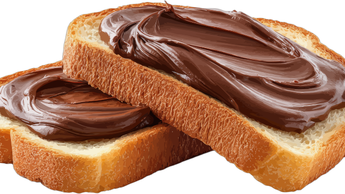 Rebanada de pan con Nutella