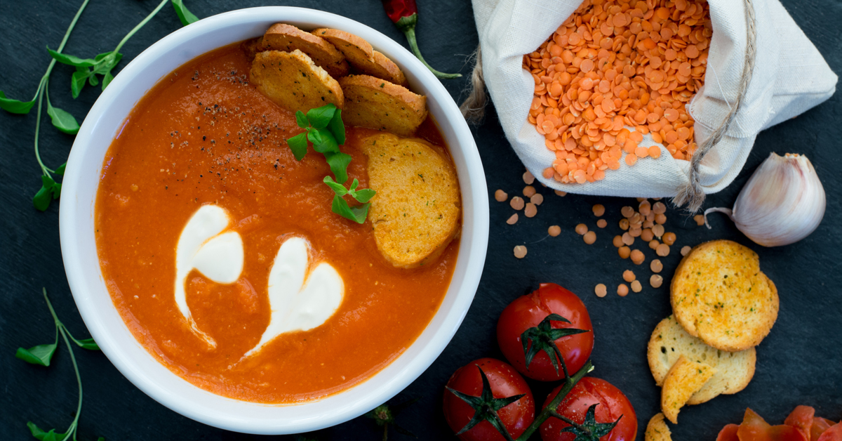 Crema roja de verduras