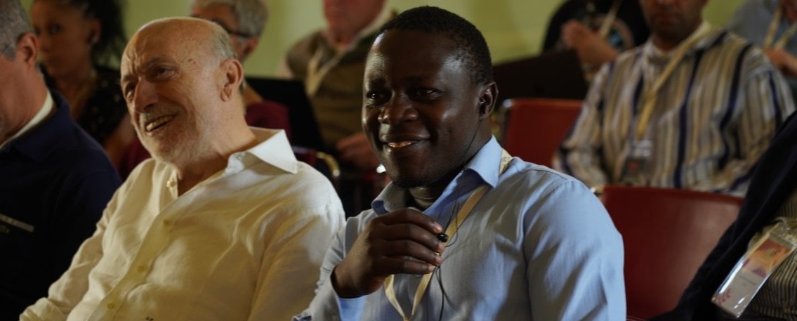 Edward Mukiibi y Carlo Petrini