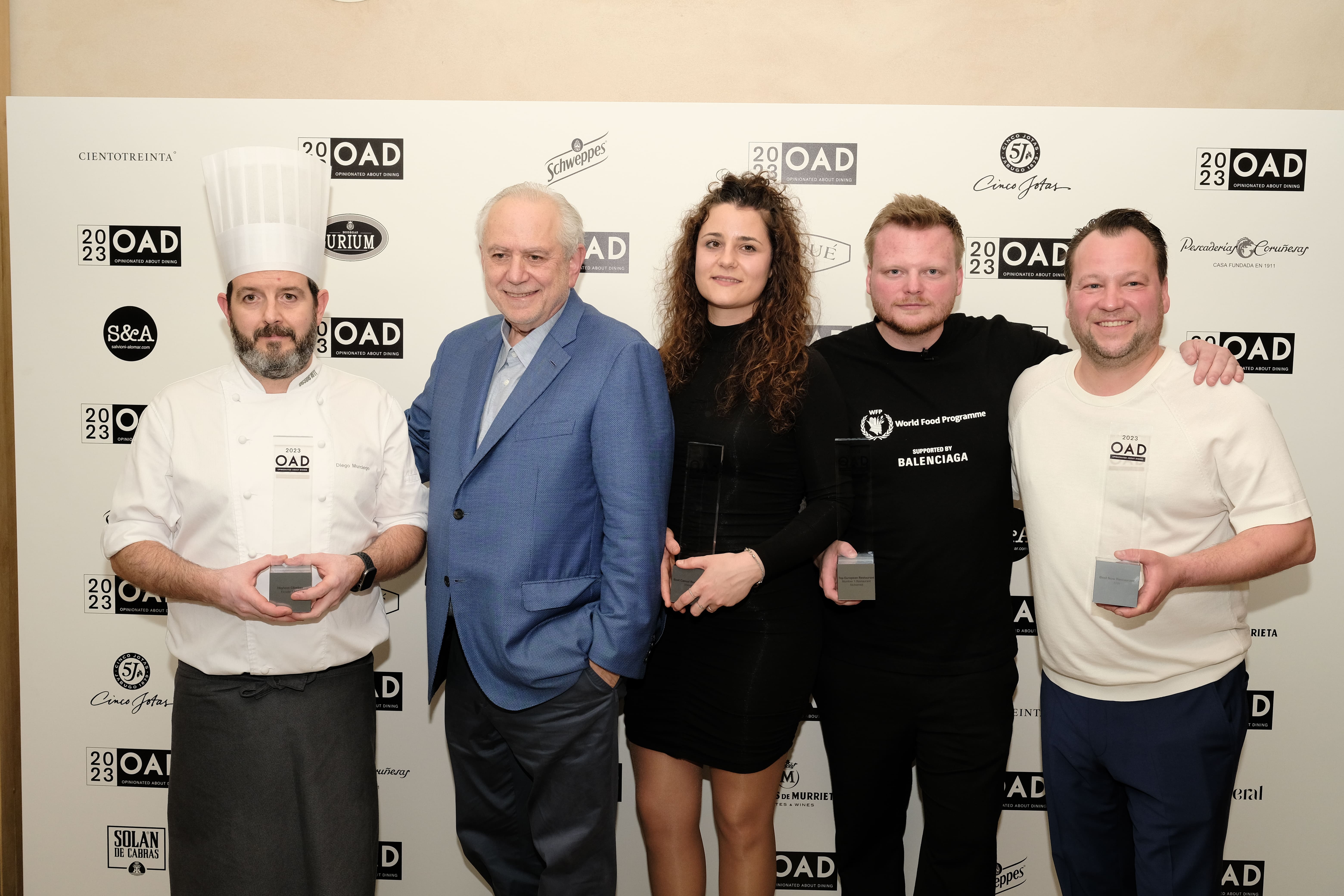 Ganadores según la guía gastronómica Opinionated About Dining (OAD)