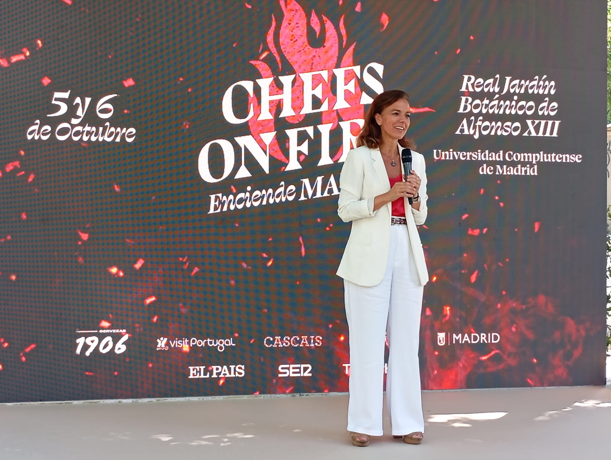 Foto: Almudena Maíllo, concejala de Turismo de Madrid, durante la presentación de CHEFS ON FIRE.