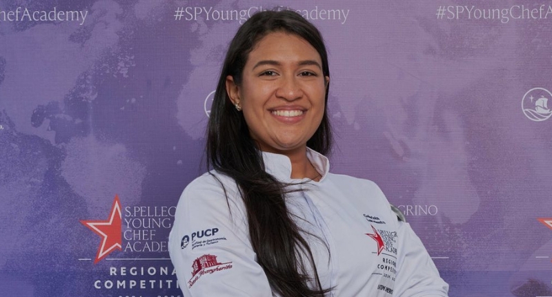 Gabriela Sarmiento con el premio S.Pellegrino Young Chef Academy de Latinoamérica