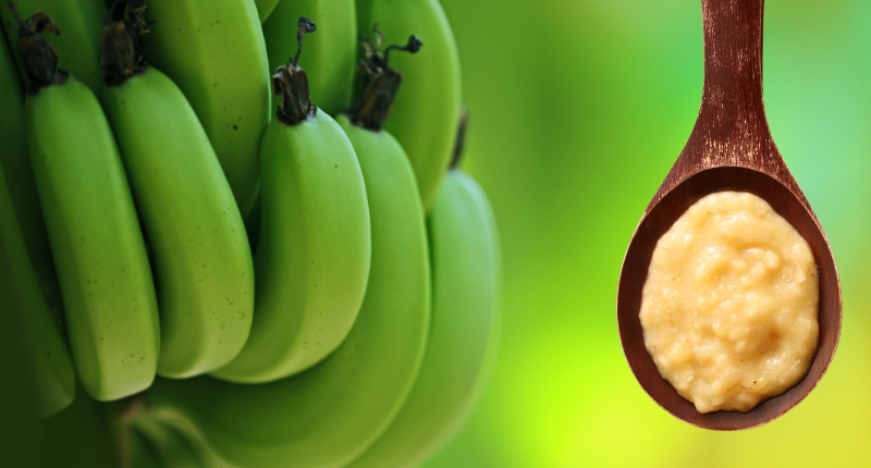 puré de plátano verde