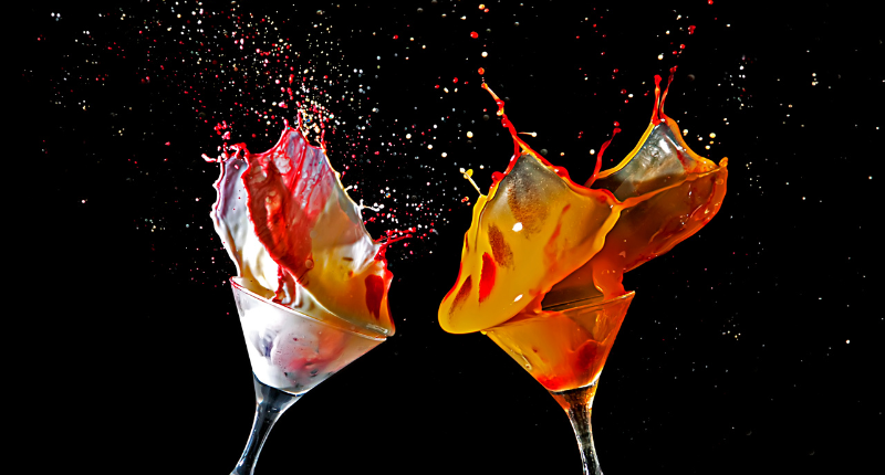 Coctelería y música en el cóctel wrapped