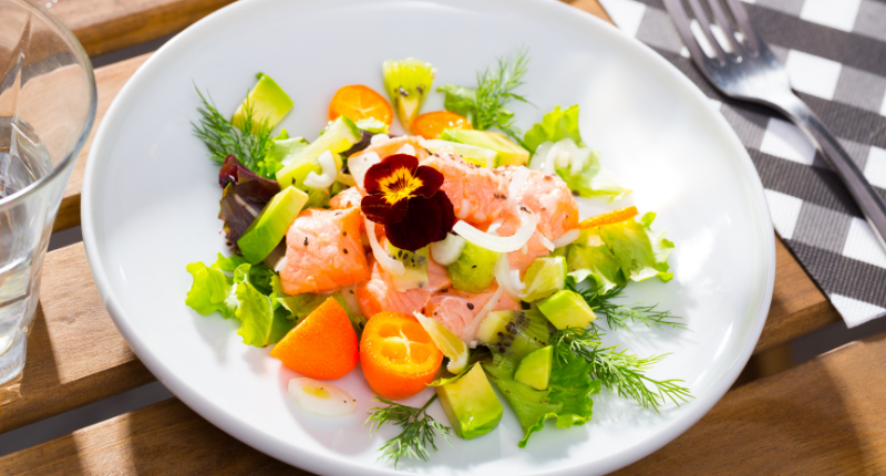 Plato de Ceviche con trucha 