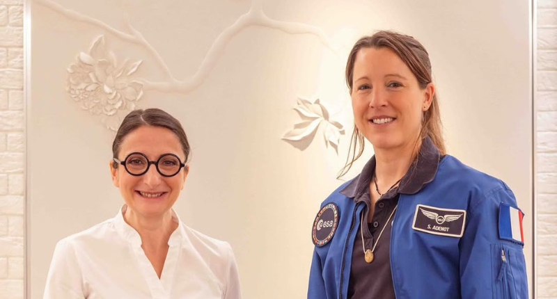 La cocinera Anne-Sophie Pic y la astronauta Sophie Adenot