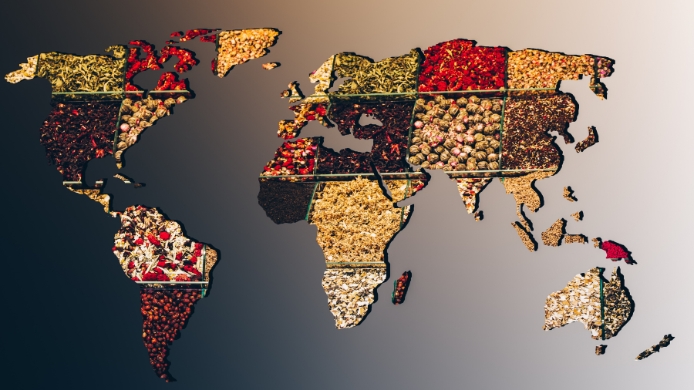 Mapa con productos gastronómicos de Iberoamérica